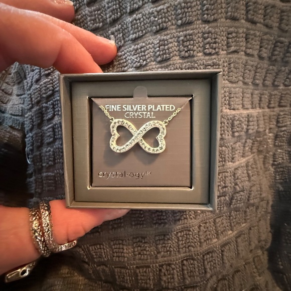 Crystal•Ogy Infinity Heart Necklace Sterling Silver Pendant - Picture 2 of 3